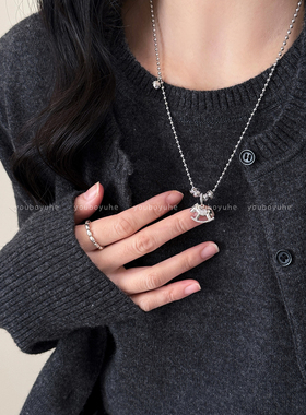 银色小马大气高档轻奢高级感项链