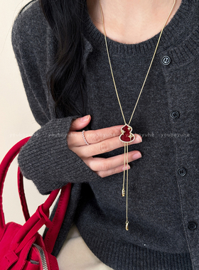 新年红葫芦可抽拉高级感气质项链