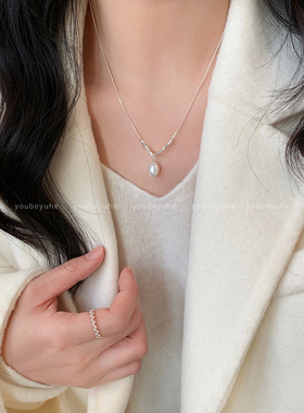 碎银子珍珠项链高级感锁骨链配饰