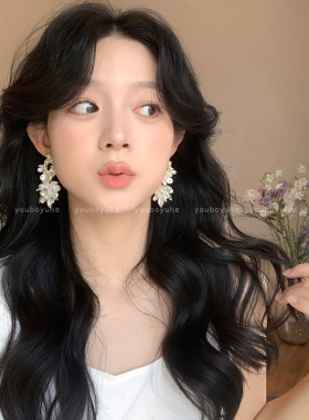 法式花朵高级感轻奢小众气质耳环
