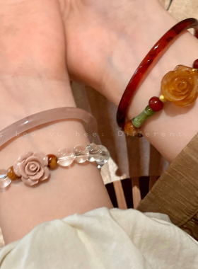 新中式山茶花手链花朵串珠手串