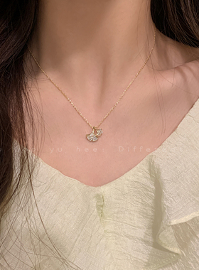 轻奢设计颈链女精致银杏叶项链