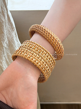 复古藤编手镯复古民族风通勤手环