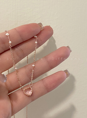 有薄与荷女爱心吊坠项链