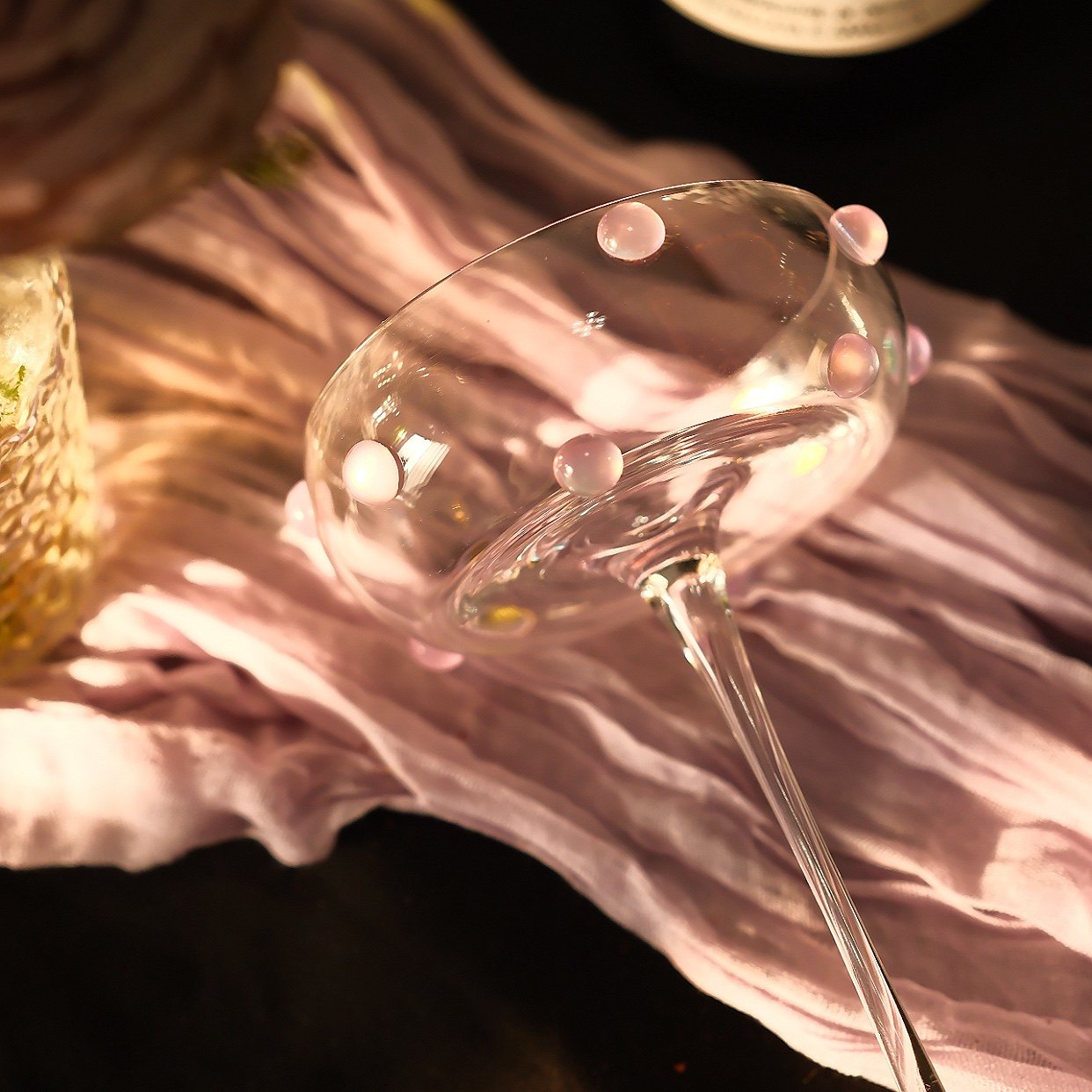 IN Chaos奢华原创手工珍珠贴片高脚玻璃杯果汁杯甜品杯冰淇淋杯,淘宝优惠券,粉丝福利购,淘宝优惠卷