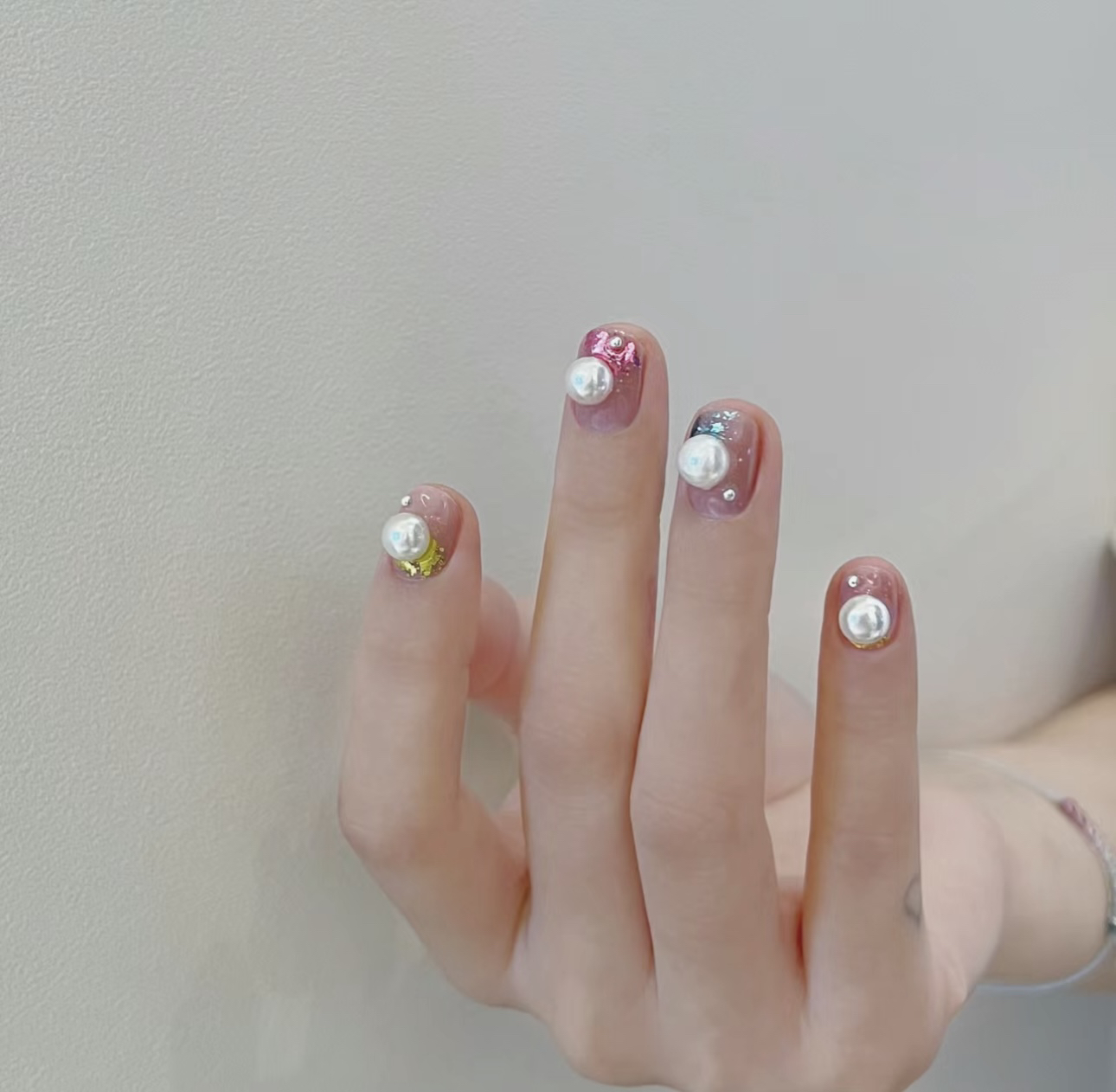 【不掉皮珍珠】韩国质感凹面半圆珍珠美甲饰品高品平底米白色指甲,淘宝优惠券,粉丝福利购,淘宝优惠卷