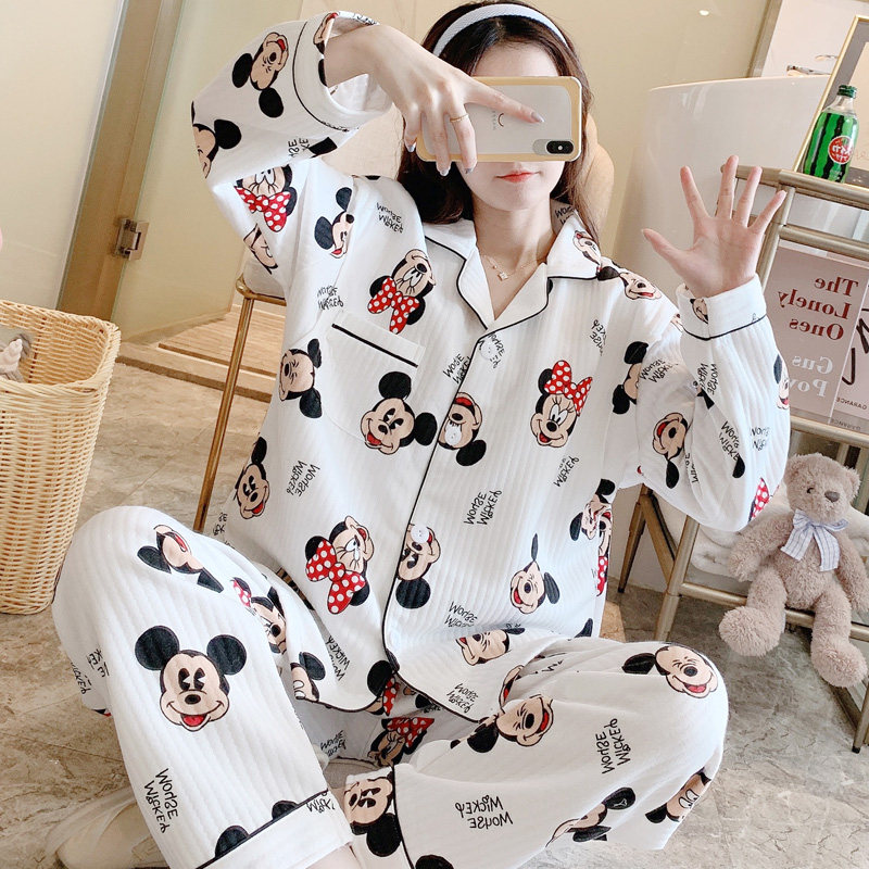 怀孕期孕妇厚款空气棉月子服12睡衣 时光喵家居服套装