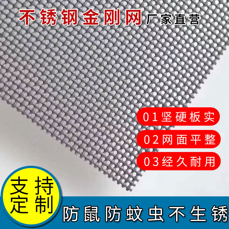 3米一小卷304不锈钢金刚网窗户纱窗网自装防盗金钢网防蚊纱网窗纱 - 图0