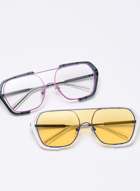 胖先生太阳镜大脸黄色开车护目