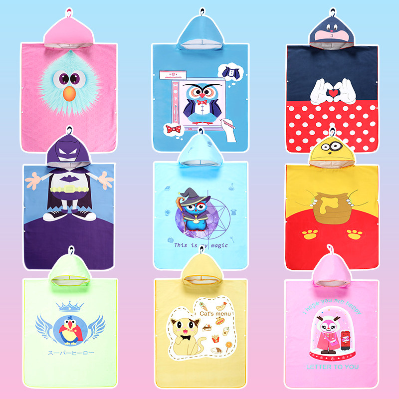 速干浴巾游泳女夏薄款儿童浴袍斗篷家用比纯棉吸水洗澡毛巾男可穿