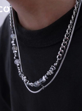 小众高级感男生珠子拼接卫衣链