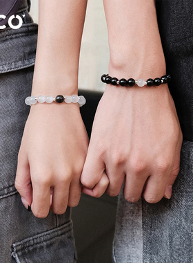 黑曜石猫眼石情侣闺蜜转运珠