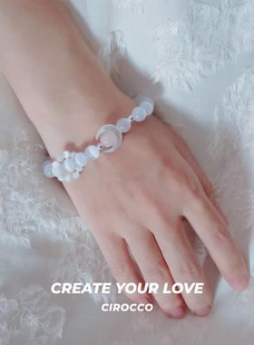 CCO月亮猫眼石手串女生串珠