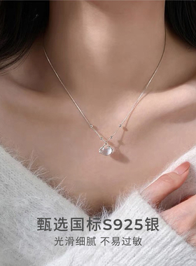 CCO新中式锁骨链925银平安锁项链