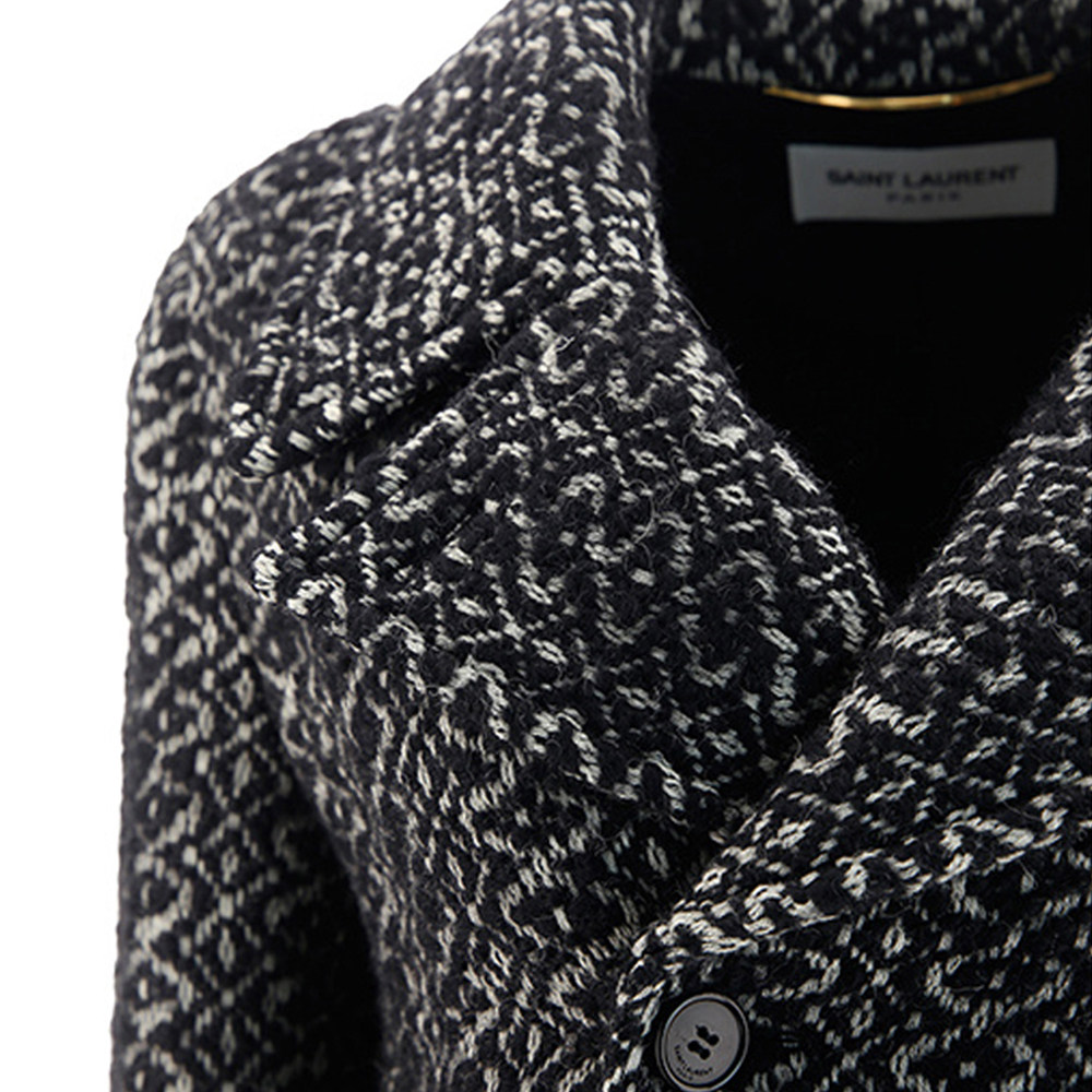 saint laurent圣罗兰黑色女士大衣 魅力惠海外折扣直营毛呢外套