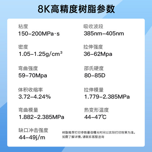 NOVA3D/诺瓦 8K光固化树脂 哑光刚性基础树脂 光敏树脂3D打印机耗材兼容405nm波段光固化3D打印机 - 图1