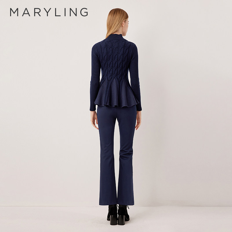 MARYLING玛俪琳2025秋季新品复古麻花辫螺纹针织上衣A1FGW26680,淘宝优惠券,粉丝福利购,淘宝优惠卷