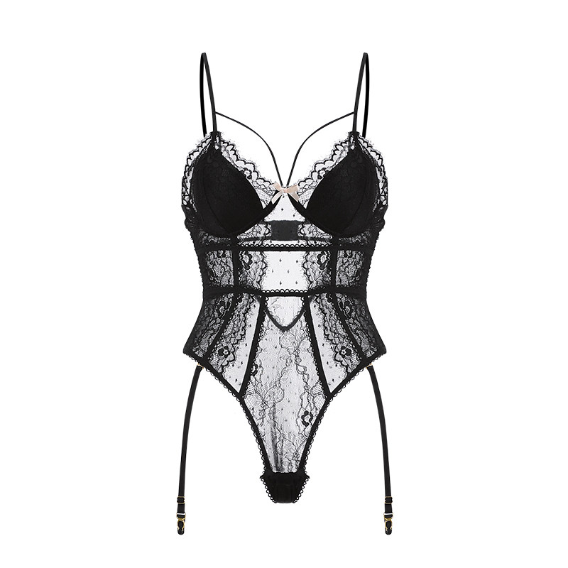 瑷绫说性感带胸垫女蕾丝透视连体衣 瑷绫说睡裙