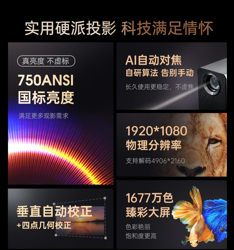 2023新款超清投影仪家用卧室投墙家庭影院房间小型宿舍学生智能wifi无线可连手机投屏1080p电影放映机投影机-图0