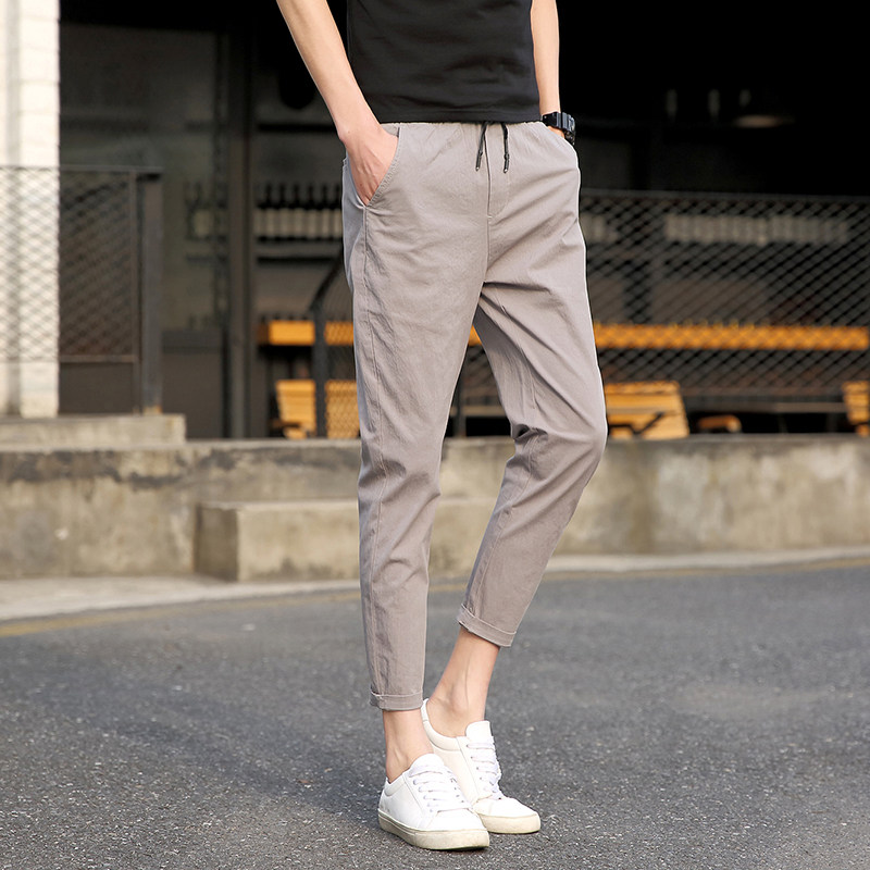 夏季九分裤男潮流百搭帅气8休闲裤 寒玿悦休闲裤