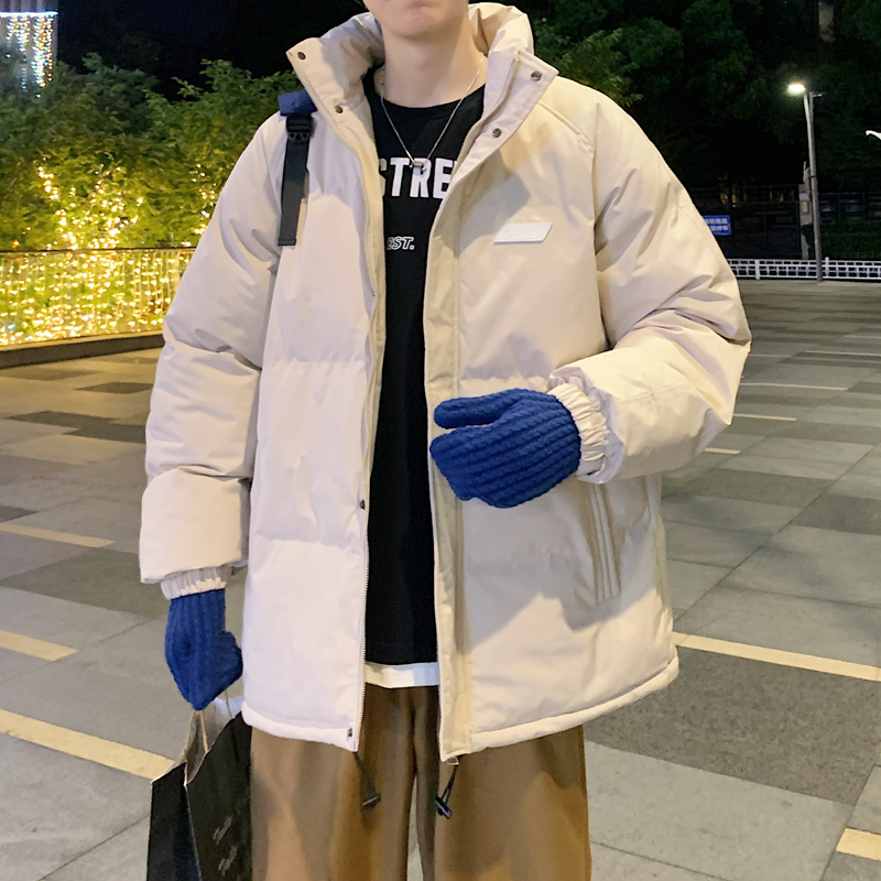 牛油果绿棉服男冬季加厚棉袄oversize棉衣外套大码情侣冬装面包服