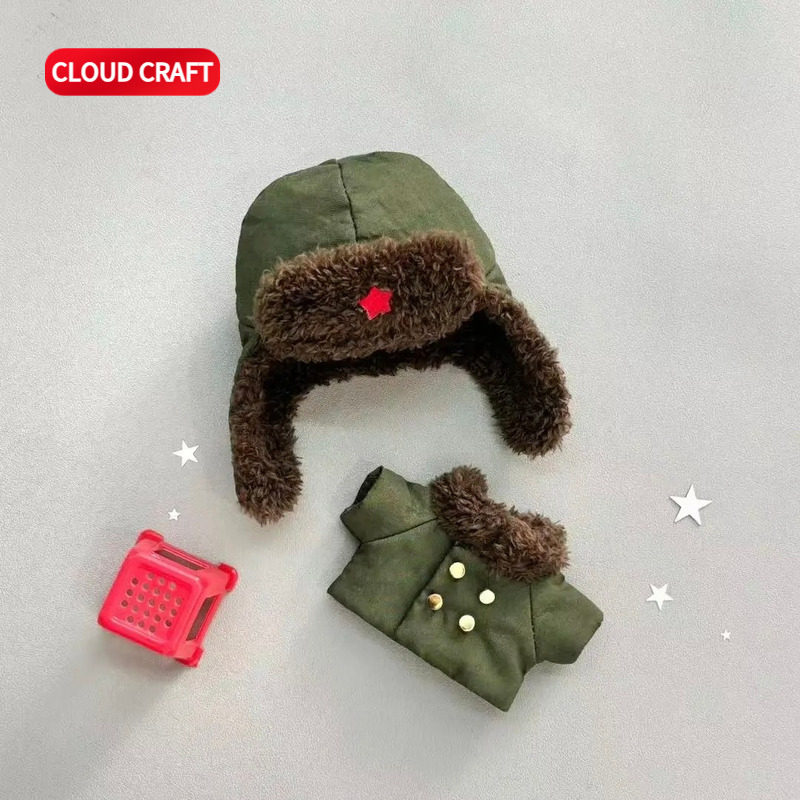 适用棉花娃娃娃衣军大衣套装雪原暖居系列10CM棉花娃娃衣服着替,淘宝优惠券,粉丝福利购,淘宝优惠卷