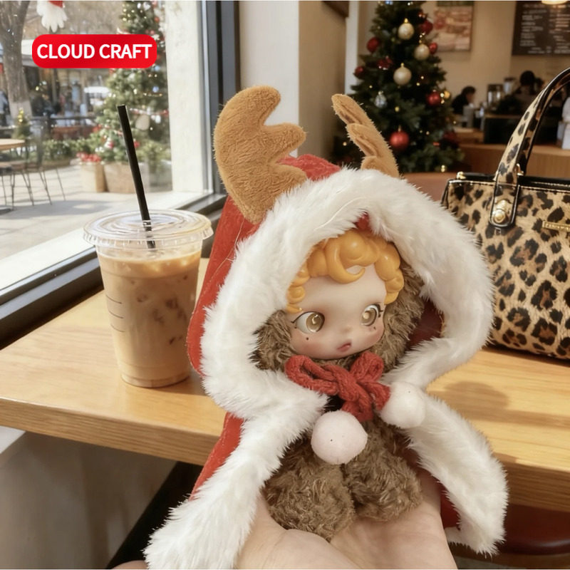 适用SP娃衣圣诞树披风套装skullpanda光织园不眠剧场搪胶玩偶衣服,淘宝优惠券,粉丝福利购,淘宝优惠卷