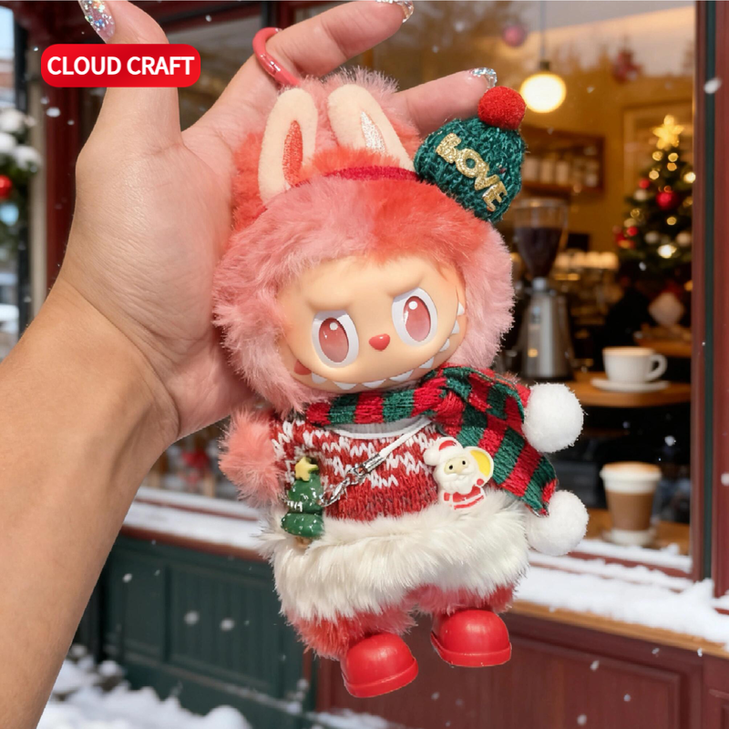 适用labubu第三代娃衣圣诞毛衣帽子套装新款拉布布一二三代娃衣,淘宝优惠券,粉丝福利购,淘宝优惠卷
