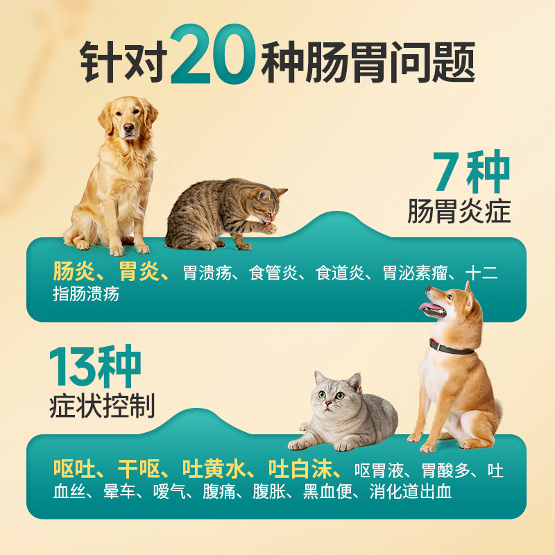 西咪替丁片猫咪治疗狗狗肠胃止吐呕吐的药专用炎症宠物吐黄水西米