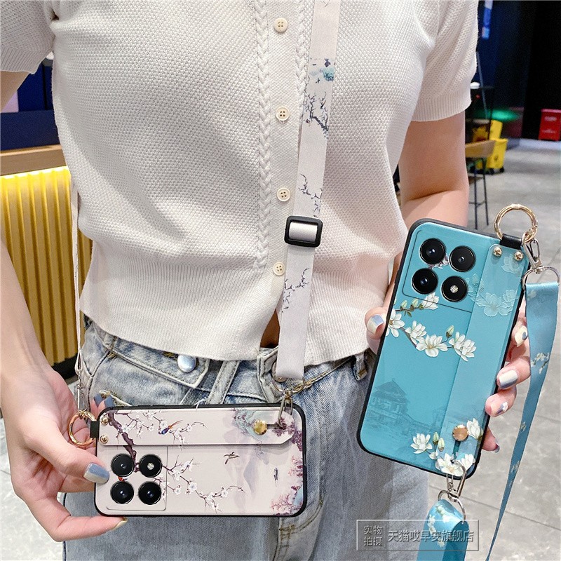 适用小米Redmi红米K70手机壳K70E保护套K90硅胶软壳Ultra腕带K80Pro至尊版斜挎背带全包防摔女款挂绳挂脖子男 - 图0