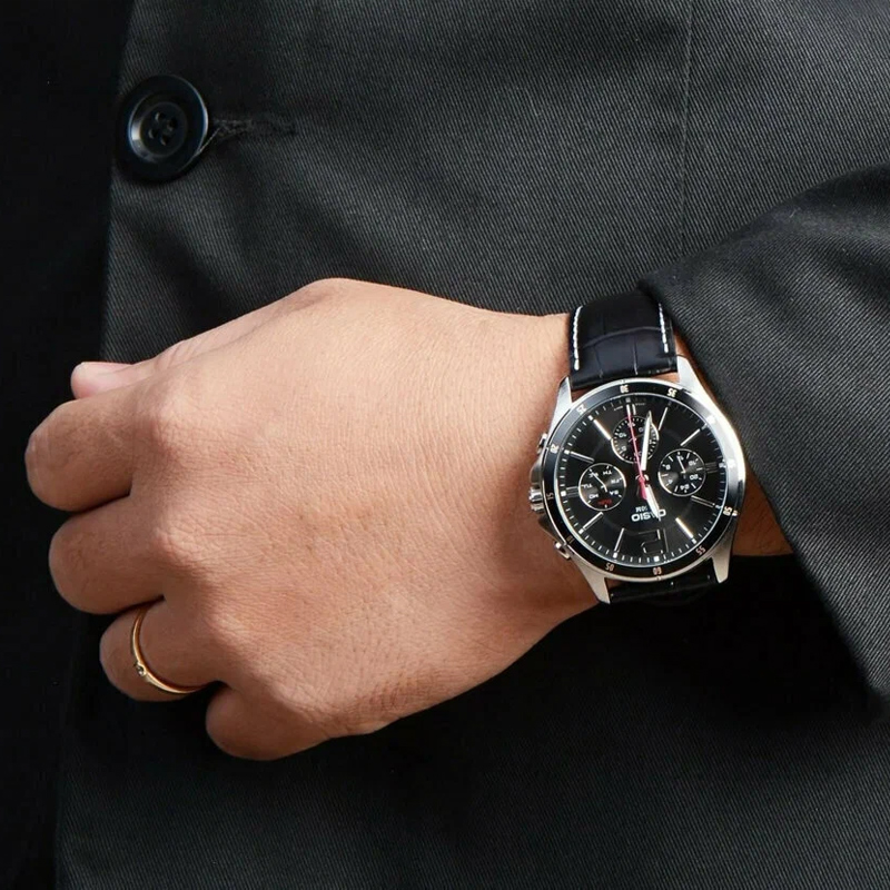 送礼卡西欧商务手表男MTP1374L/1374D防水石英表非机械表正品 - 图1