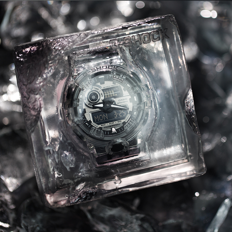 礼物卡西欧手表男透明冰韧黑武士限定gshock正品防水表GA-700SK - 图2