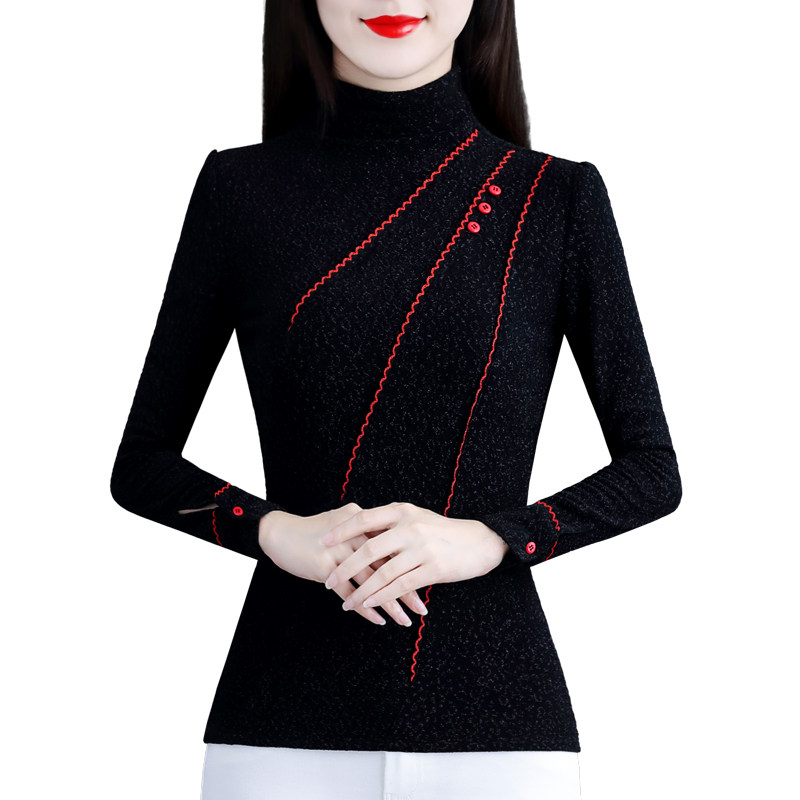 加绒加厚高领2021新款修身打底衫 讯颖T恤