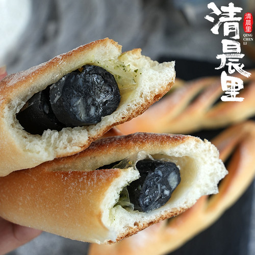 清晨里 墨鱼肠蒜香味软法棍无油无蔗糖法式面包短法棒早代餐糕点 - 图2