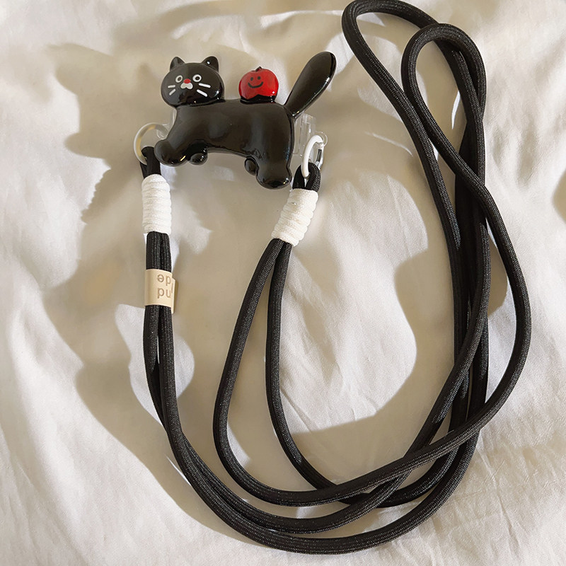 可爱卡通立体腊肠狗背夹手机壳编织尼龙斜跨长绳DIY潮流网红ins女款手机配饰户外挂绳侧背带便携挂脖防摔挂件,淘宝优惠券,粉丝福利购,淘宝优惠卷