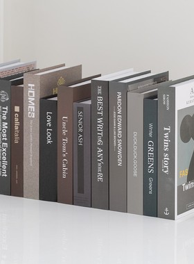 现代简约深色书柜样板间模型