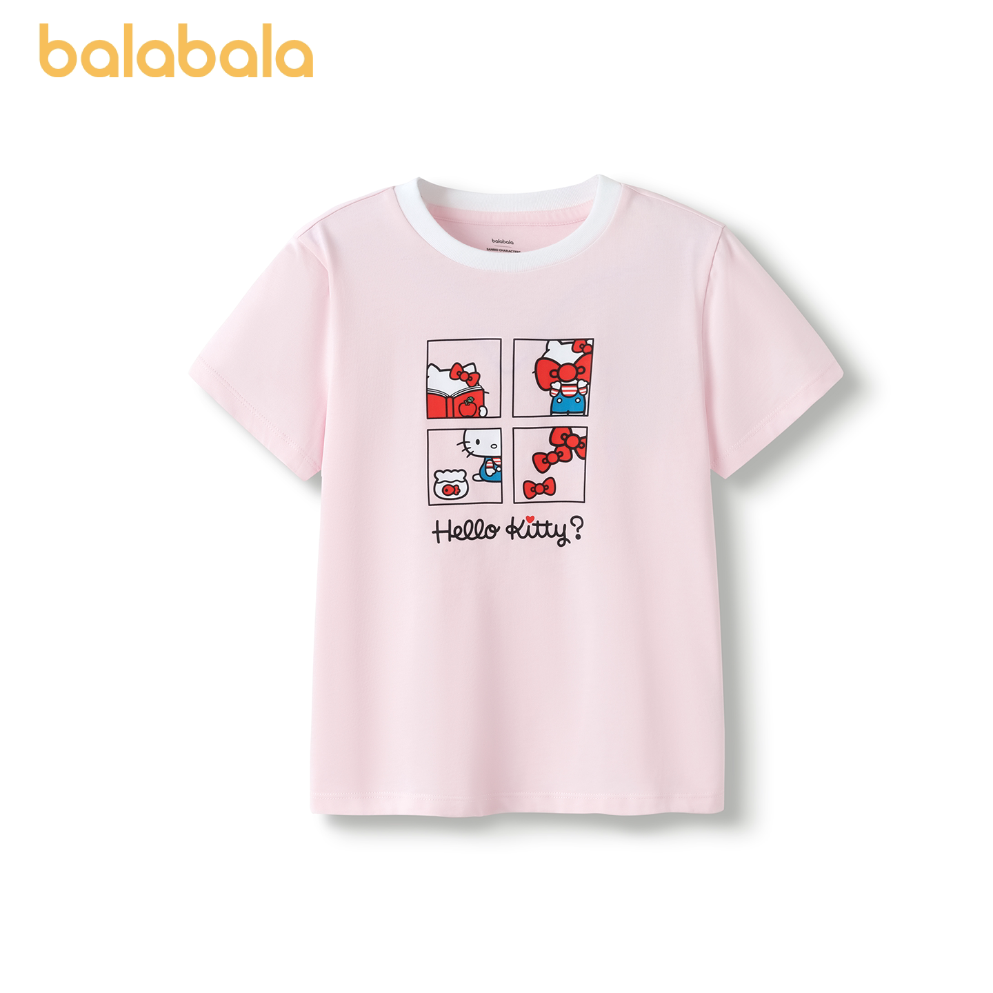 HelloKitty巴拉巴拉童装儿童女童短袖t恤新款夏季大童打底杉凉感t