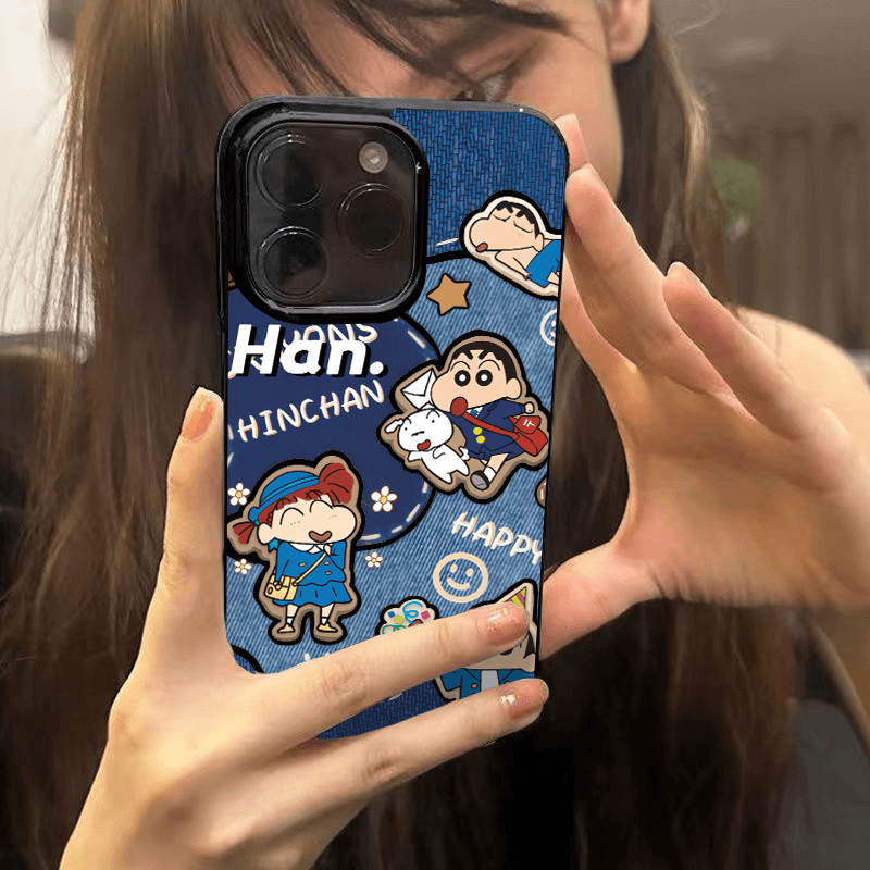 牛仔蜡笔小新适用于真我10/11/12手机壳realmeGT6新款GTneo5se全包Q3pro狂欢版gt2pro防摔x7pro情侣v25保护套 - 图0