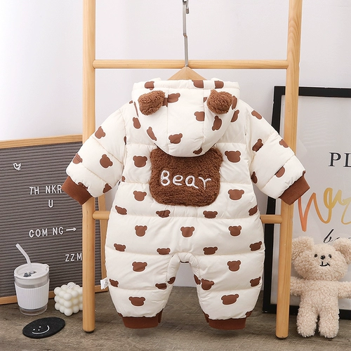 Детский комбинезон, пуховик, стеганый комплект, демисезонное зимнее термобелье для младенца для выхода на улицу