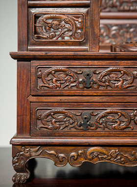 黄花梨透雕真品老物件古玩古董