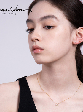 丹麦独立设计师品牌风钻石项链