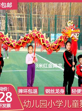 儿童舞龙舞狮道具龙头 幼儿园龙狮 舞台表演小学生运动会整套演出