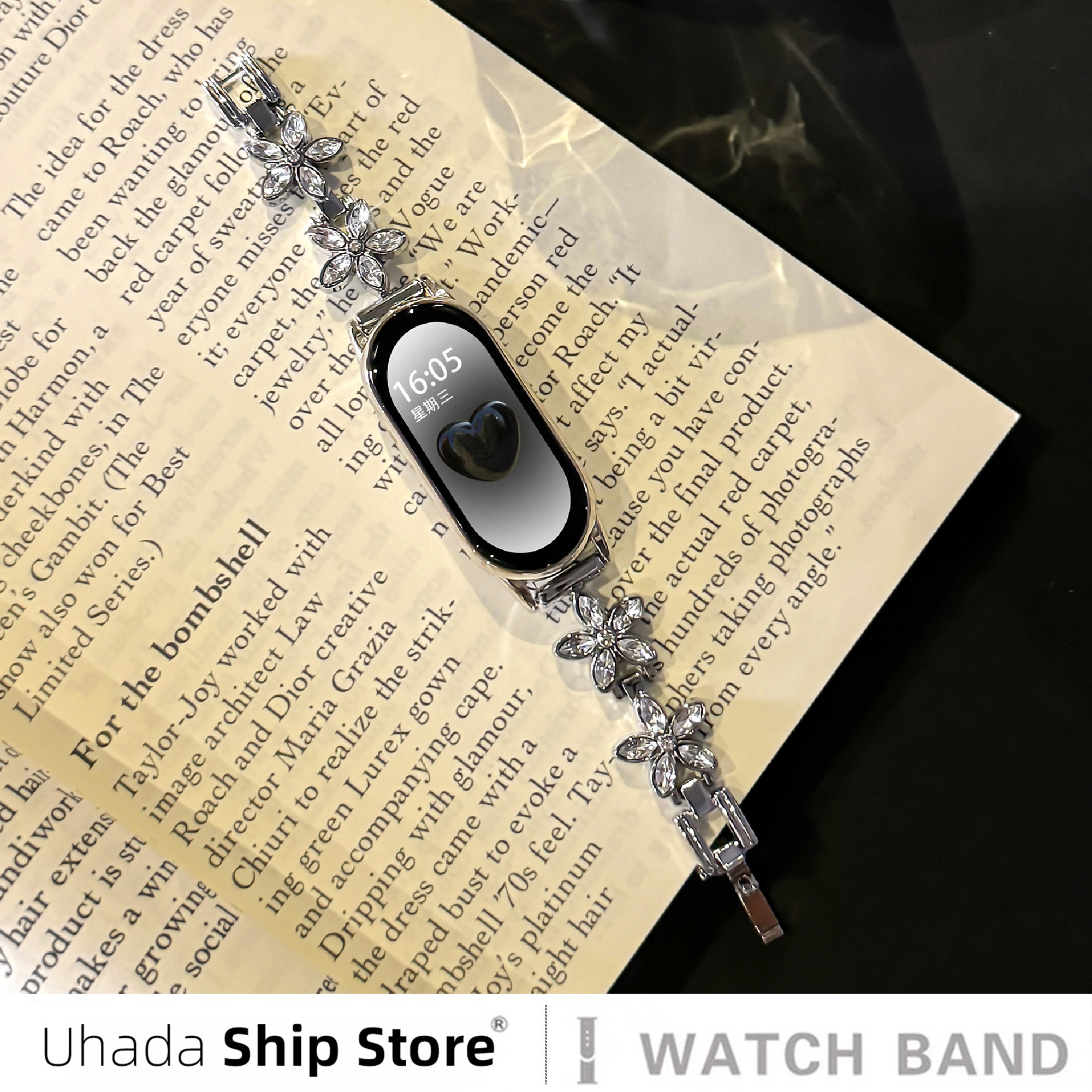 uhada适用小米手环10表带新款五瓣花金属智能小米手环9表带创意花朵链女生小米手环8/7/6表带小香风闺蜜同款,淘宝优惠券,粉丝福利购,淘宝优惠卷