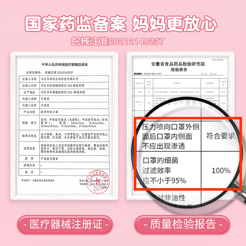 儿童口罩一次性医疗医用外科口罩女孩专用三层防护男童灭菌透气型 - 图3