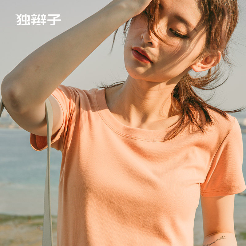 独辫子白色短袖t恤女2020上衣女 独辫子女装T恤