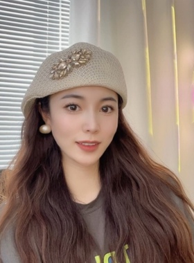 逛街贝雷帽女薄款网眼百搭春夏季