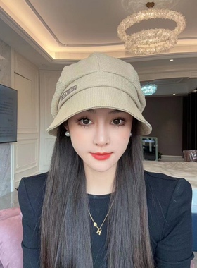 秋冬新款三帽合一百搭渔夫帽女前长后短八角堆堆帽春季显脸小盆帽