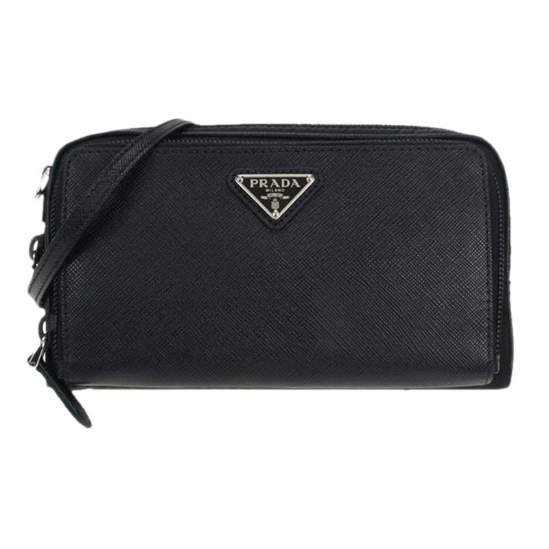 prada /普拉达女士黑色质感斜挎包 奢批海外女士包袋