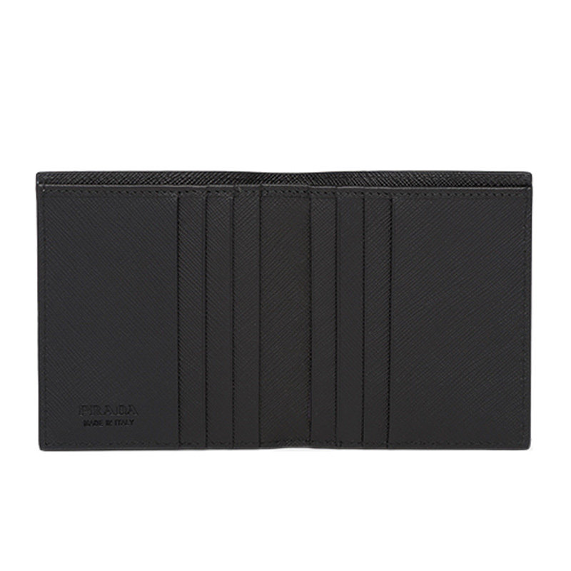 prada /普拉达男士黑色logo 奢批海外钱包