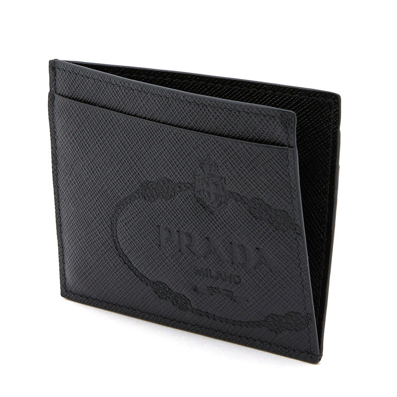 prada /普拉达女包黑色牛皮钱包 奢批海外钱包